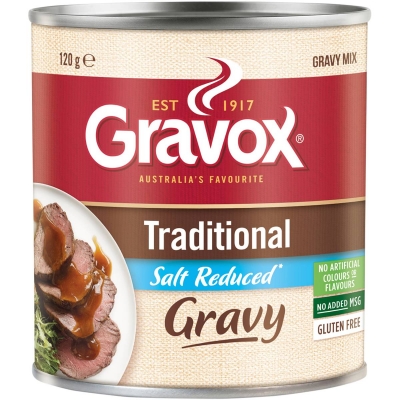 Gravox Gravy Mix Can Traditional Reduced Salt 120g