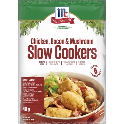 Mccormick Slow Cooker Recipe Base Chicken Bacon & Mushroom 40g