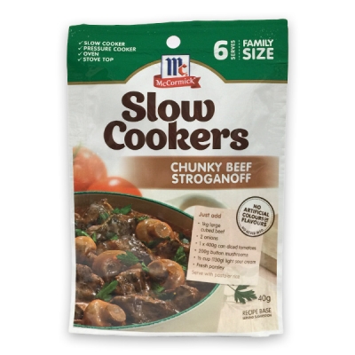McCormick Slow Cooker Chunk Beef Stroganoff Recipe Base 40g