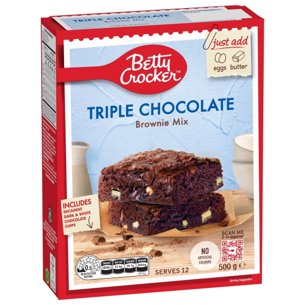 Betty Crocker Brownie Mix Triple Chocolate Fudge 500g