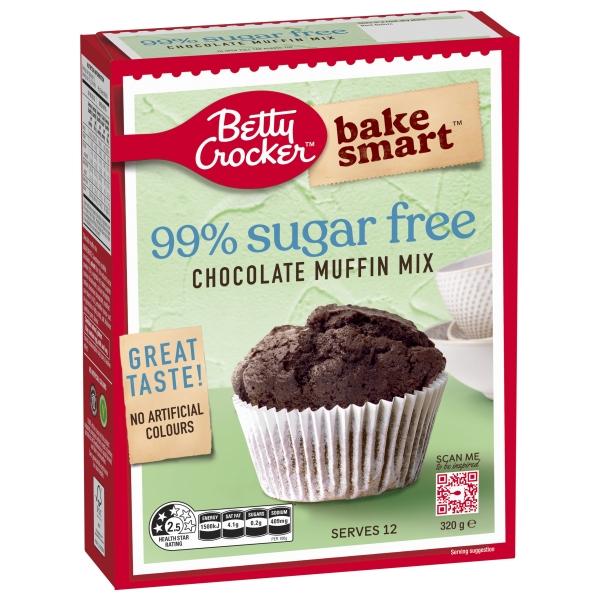 Betty Crocker Bake Smart 99% Sugar Free Chocolate Muffin Mix 320g