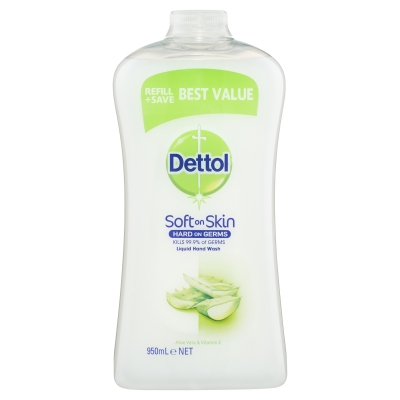 Dettol Liquid Hand Wash Antibacterial Aloe Vera Refill 950ml