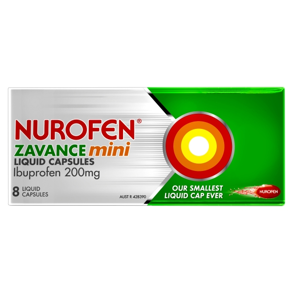 Nurofen Zavance Mini Liquid Capsules 8 Pack