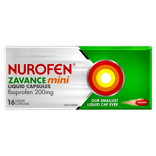 Nurofen Zavance Mini Liquid Capsules 16 Pack