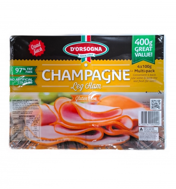 D'Orsogna Champagne Leg Ham Sliced 400g