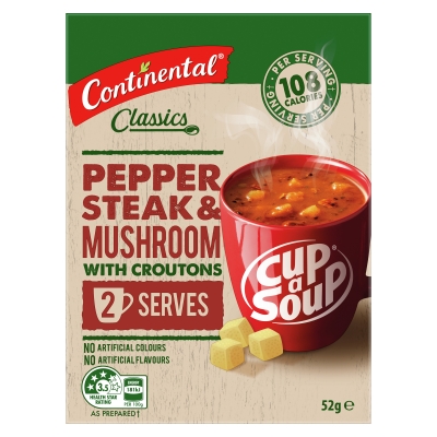 Continental Cup A Soup Pepper Steak & Mushroom With Croutons 2 Serves 52g