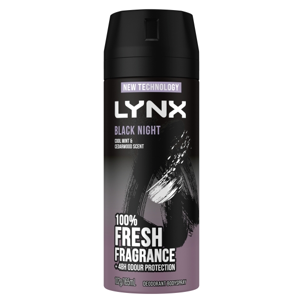 Lynx Body Spray Aerosol Black Night 165ml
