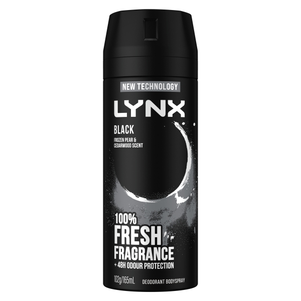 Lynx Body Spray Aerosol Black 165ml