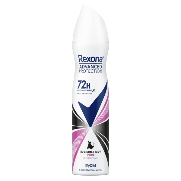 Rexona Anti Perspirant Aerosol Advanced Women Invisible Dry Pure 220ml