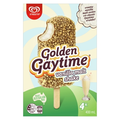 Streets Golden Gaytime Vanilla Malt Shake 4 pack