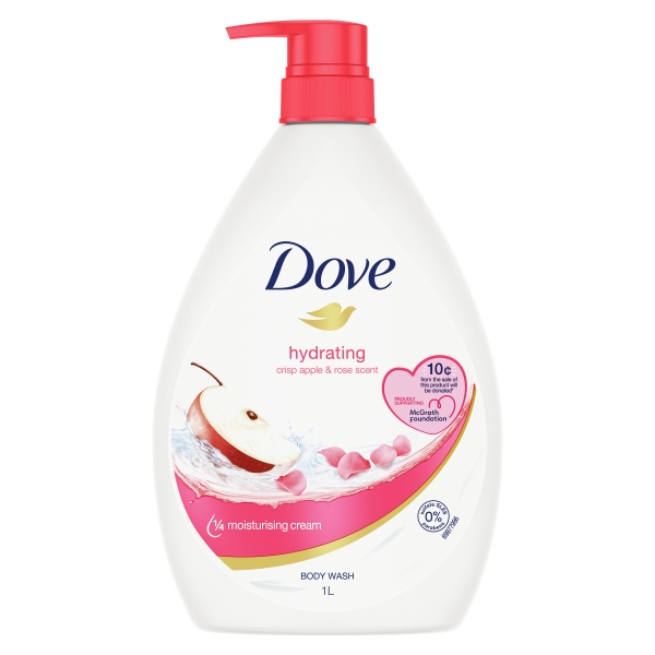 Dove Body Wash Hydrating Apple & Rose 1lt
