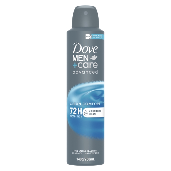 Dove Anti Perspirant Aerosol Men+ Care Advanced Clean Comfort 250mL
