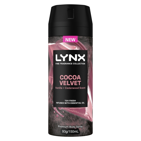 Lynx Body Spray Fine Fragrance Cocoa Velvet 150ml