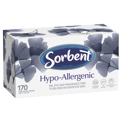 Sorbent Tissues Hypo Allergenic 170 Pack