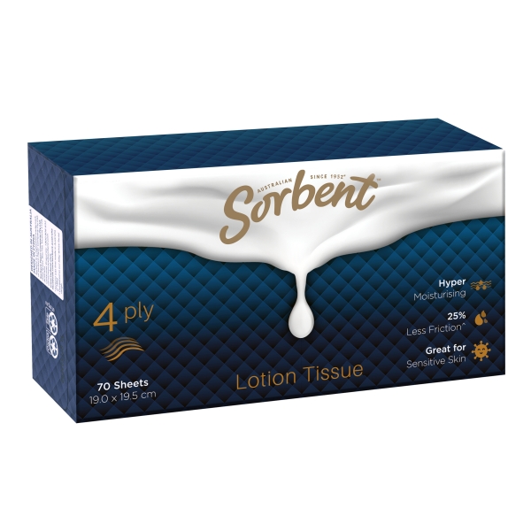 Sorbent Facial Tissue Lotion 70 Pack