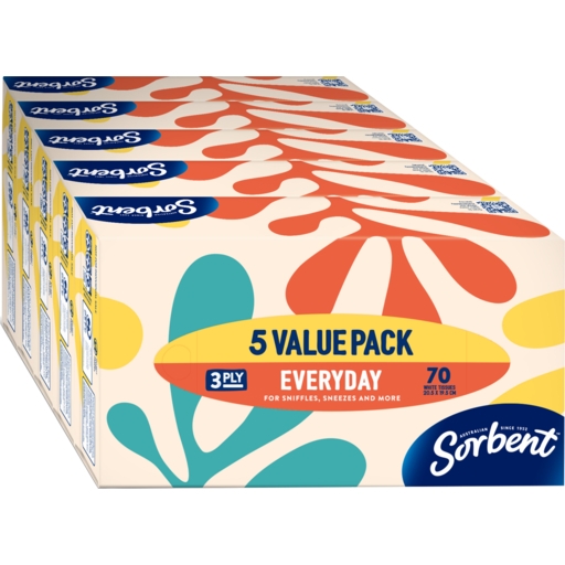 Sorbent Tissues Everyday 5 x 70 Pack