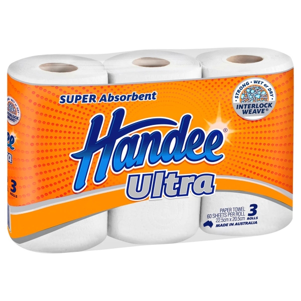 Handee Ultra Paper Towels White 3 Pack