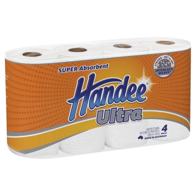 Handee Ultra Paper Towels White 4 Pack