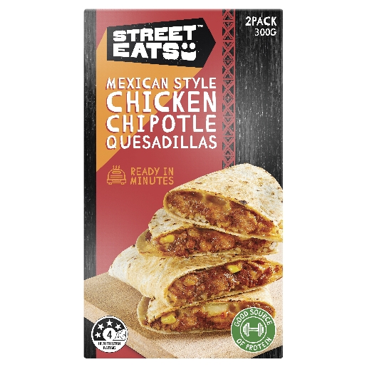 Street Eats Quesadillas Chicken Chipotle 2 Pack 300g