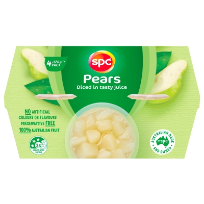 SPC Pears Diced in Juice 4 x 120g