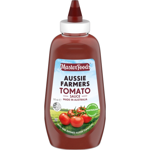 MasterFoods Aussie Farmers Tomato Sauce Squeeze 500ml
