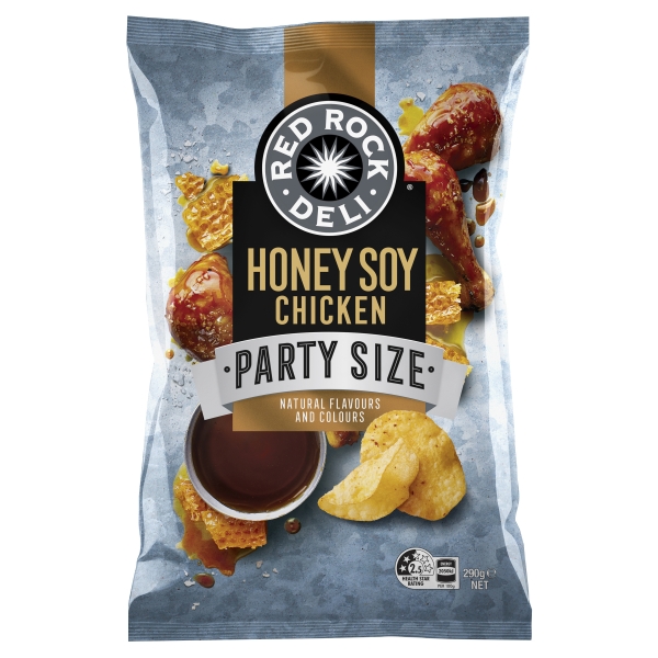 Red Rock Deli Honey Soy Chicken Chips Party Size 290g
