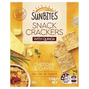 Sunbites Snack Crackers Cheddar & Chives 110g | Adelaide's Finest ...