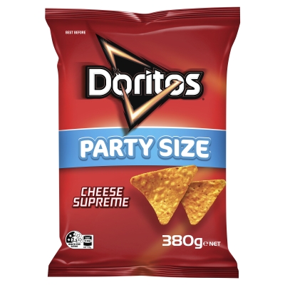 Doritos Corn Chips Cheese Supreme Pary Size 380g