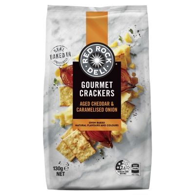Red Rock Deli Crackers Onion & Cheddar 130g