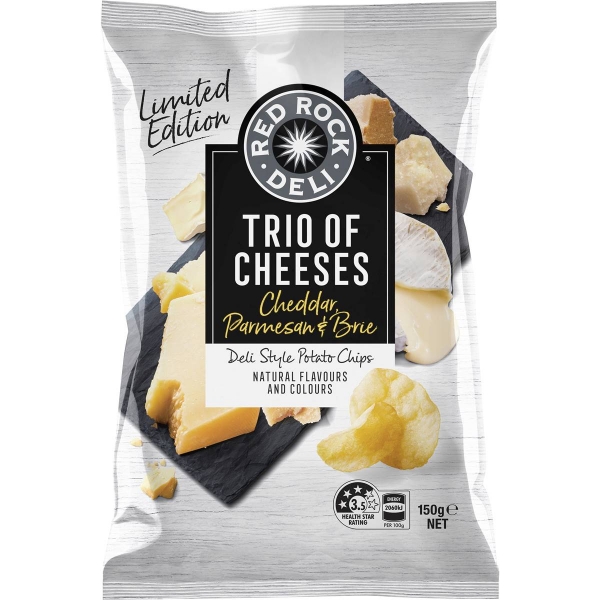 Red Rock Deli Trio of Cheeses Chips 150g