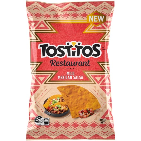 Tostitos Restaurant Style Tortilla Chips Mild Mexican Salsa 165g