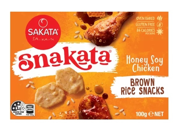 Sakata Snakata Brown Rice Snacks Honey Soy Chicken 100g