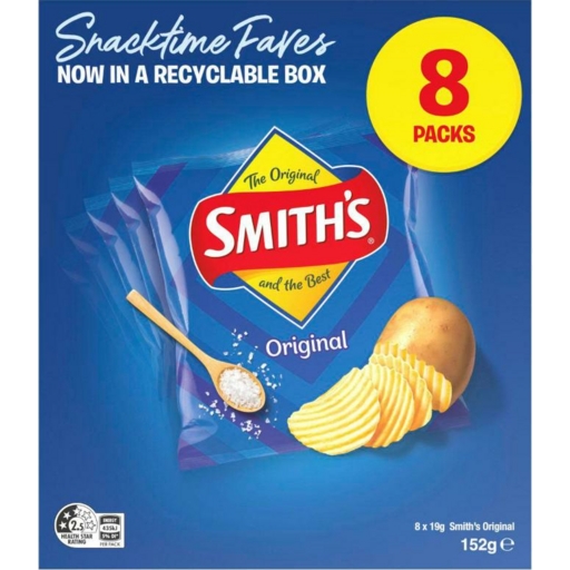 Smith's Crinkle Cut Chips Original 8 Pack 152g