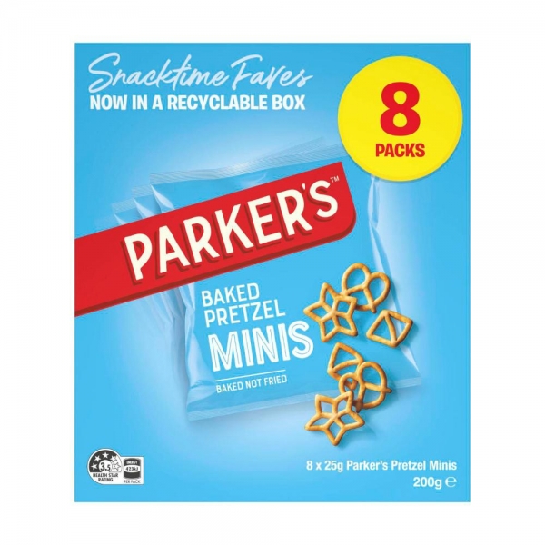 Parkers Pretzels Minis 8 Pack 200g