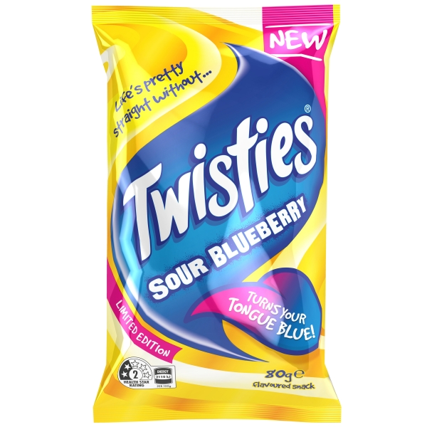 Twisties Cheese Snacks Blue Tongue & Sour Blueberry 80g