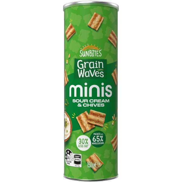 Sunbites Grain Waves Minis Sour Cream & Chives 150g | Adelaide's Finest ...