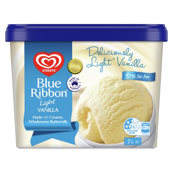 Streets Blue Ribbon Ice Cream Vanilla Light 2lt