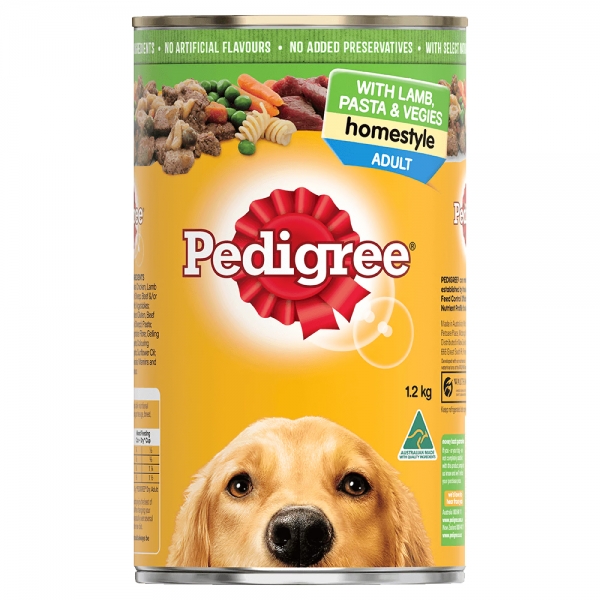 Pedigree Adult Dog Food Lamb Pasta & Vegies Homestyle 1.2kg