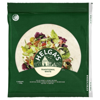 Helga's Wraps Traditional White 8 Pack 508g