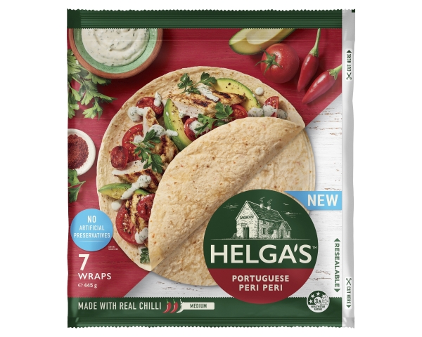 Helga's Wraps Portuguese Peri Peri 7 Pack 445g