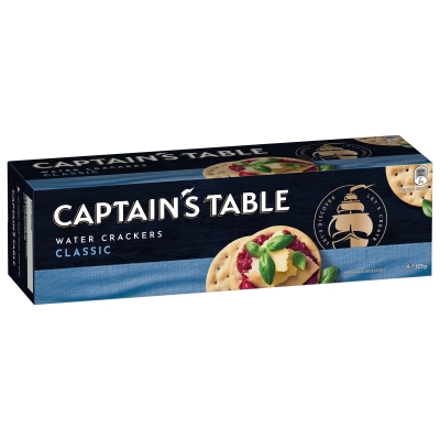 Nabisco Captain's Table Water Crackers Classic 125g