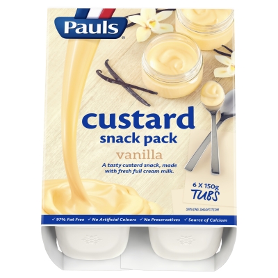 Pauls Custard Snack Pack Vanilla 6 x 150g