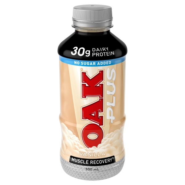 Oak Plus Vanilla Milk No Sugar Added 500ml