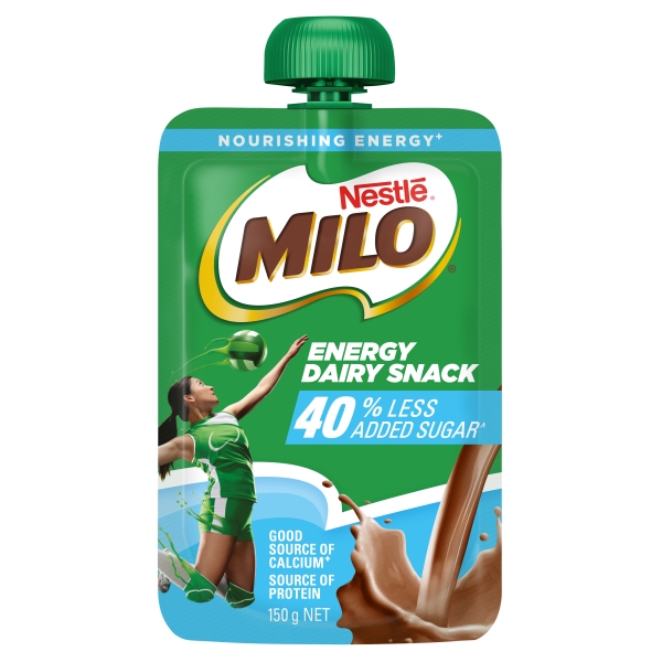 Milo Energy Dairy Snack Pouch Less Added Sugar 150g