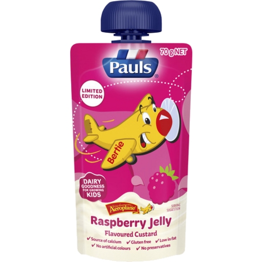 Pauls Custard Raspberry Jelly Flavoured Pouch 70g