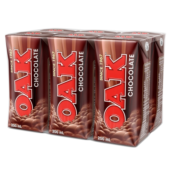Oak Chocolate Milk UHT 6 x 200mL