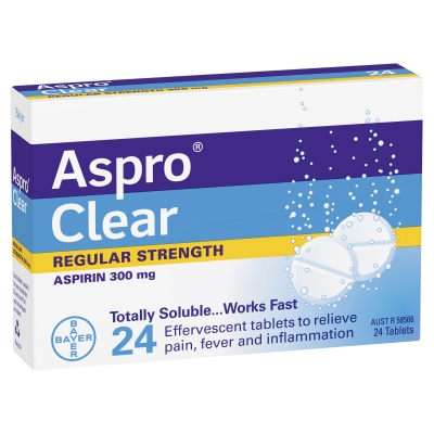 Aspro Clear Regular Strength 300mg 24 Tablets