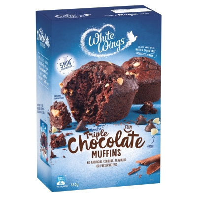 White Wings Muffin Mix Triple Chocolate 550g