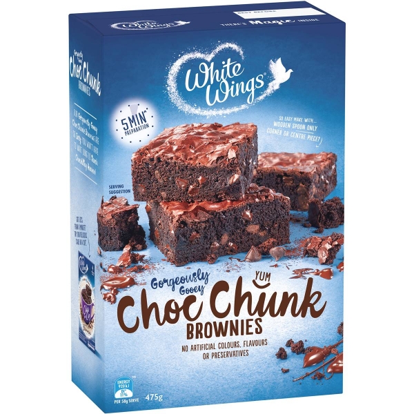 White Wings Choc Chunk Brownies Mix 475g