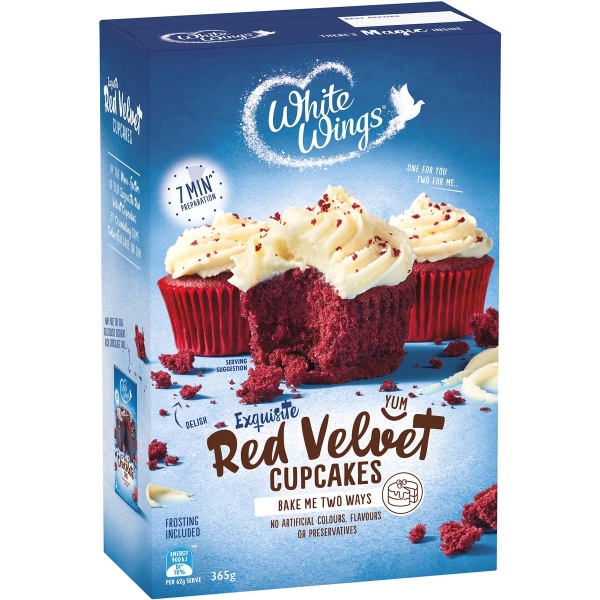 White Wings Cupcake Mix Red Velvet 365g